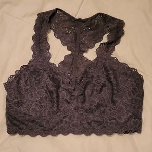 Grey lace bra